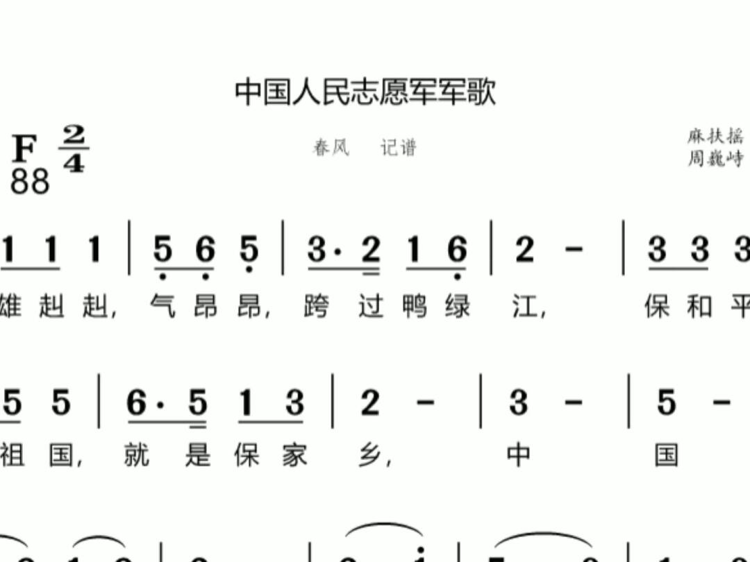 中国人民志愿军军歌二声部简谱，历史旋律的永恒回响，中国人民志愿军军歌二声部简谱，历史旋律的激荡回响