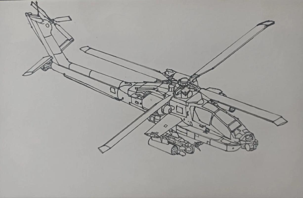 阿帕奇武装直升机简笔画图片大全，阿帕奇武装直升机简笔画图片集锦
