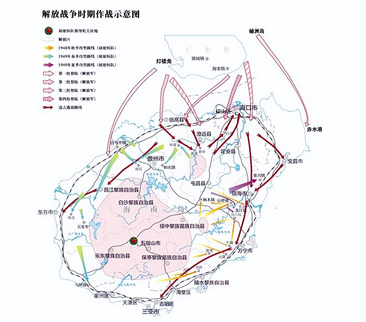 解放海南岛战役登陆点示意图研究,解放海南岛战役登陆点示意图分析与研究