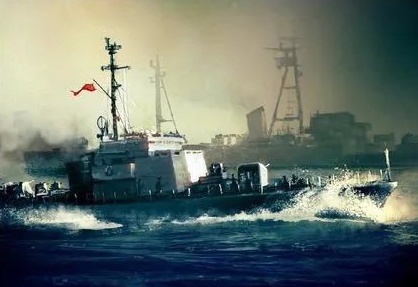 木船打军舰，揭示某场战争中的英勇壮举，木船勇战军舰，揭示某战争中的壮丽英勇篇章