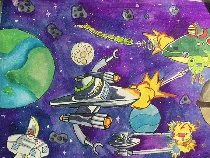 探索航空航天绘画作品,艺术与科学的完美结合,航空航天绘画作品,艺术与科学的绝美融合之旅