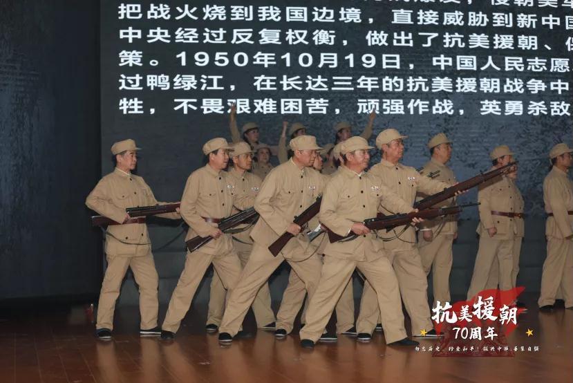 中国志愿军军歌表演，英勇之歌的震撼演绎，中国志愿军军歌震撼演绎，英勇之歌的辉煌展现