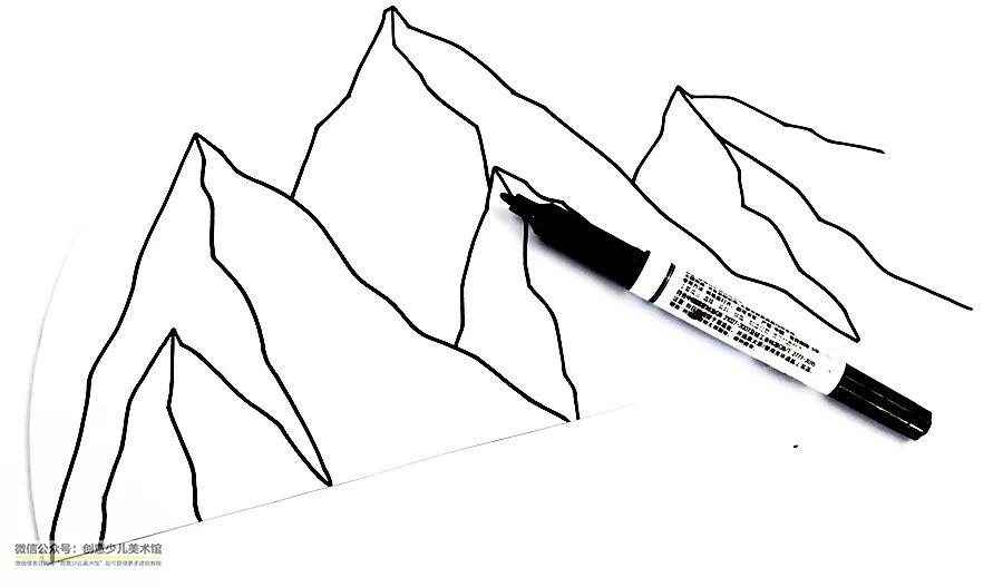 昆仑山简笔画，探索与创作，昆仑山简笔画，探索与创意的绘画之旅