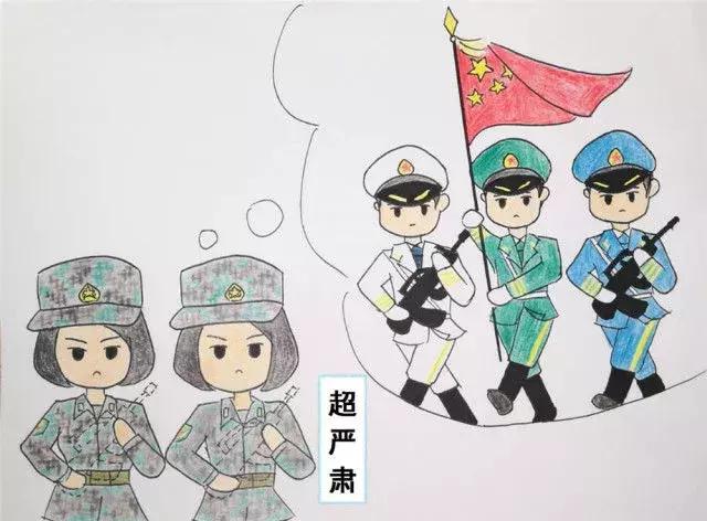 阅兵方阵简笔画,展现荣耀与力量的艺术表现,阅兵方阵简笔画,荣耀与力量的艺术展现