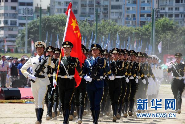 手绘三军仪仗队图片,展现荣耀与力量,手绘三军仪仗队,荣耀与力量的展现