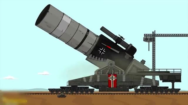 古斯塔夫巨炮大战天启怪物,后期动画的震撼演绎,古斯塔夫巨炮与天启怪物的震撼对决,后期动画精彩演绎