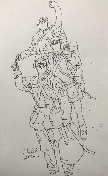 中国女兵照片、抗疫图片大全与简笔画，展现力量与希望的艺术，图片集锦，中国女兵、抗疫瞬间与简笔画，展现力量与希望的艺术风采