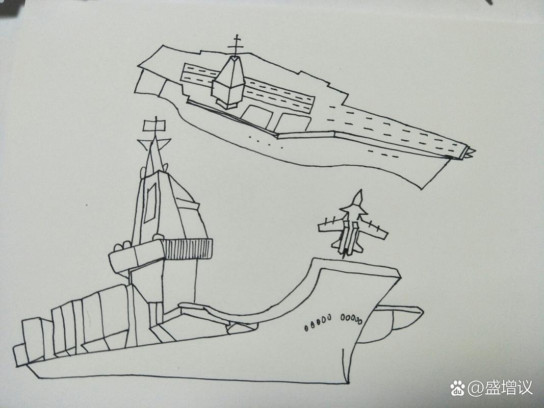 探索航母山东舰简笔画的世界，山东舰简笔画，探索航母的奇妙世界