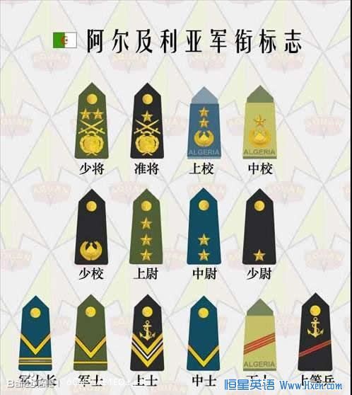 各国的军衔等级及标志，全球各国军衔等级与标志详解
